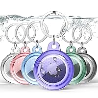 New IPX8 Waterproof Airtag Holder, 6 Pack Airtags Case with Keychain, [Tightly Sealed] [Drop-Proof] [Anti-Scratch] Full Body Protective Airtag Holder, Find Your Luggage, Pet, Keys, & More (6 Colors)