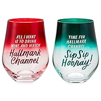 Hallmark Channel Stemless Wine Glasses (