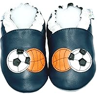 Leather Baby Soft Sole Shoes Boy Girl Infant Children Kid Toddler Crib First Walk Gift Soccer&Basketball Navy
