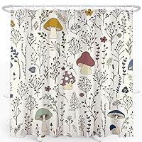 Mushroom Shower Curtain, Cloth Shower Curtains, Cute Shower Curtain, Funky Shower Curtain Waterproof Polyester Fabric Shower Curtain Set with 12 Hooks Bathroom Decor, 72x72 Inches(04)
