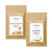 Zyanna Herbal Green Tea Combo Pack of 2x100g - Honey Lemon Green Tea(100g) + Jasmine Green Tea(100g)