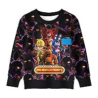 Freddy Sweatshirt for Kid Cartoon Long Sleeve Shirt Anime Horror Game Sweatshirt