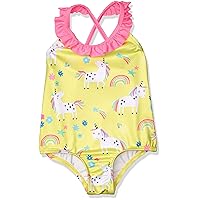 Girls Baby One Piece Swimsuits with Ruffle Trim