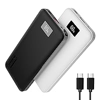 Miady 2-Pack 20W PD USB C Portable Charger 10000mAh, Type-C Fast Charging Battery Pack Charger with Digital Display, Power Bank for iPhone 15/14/13/12/... Series, Samsung/Google Pixel/Moto/LG