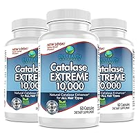Catalase Extreme Supplement 10,000 with Saw Palmetto, Biotin, Fo-Ti, PABA - Hair Supplements for Strong Hair - 180 Capsules - Pack of 3 (90-Day Supply)