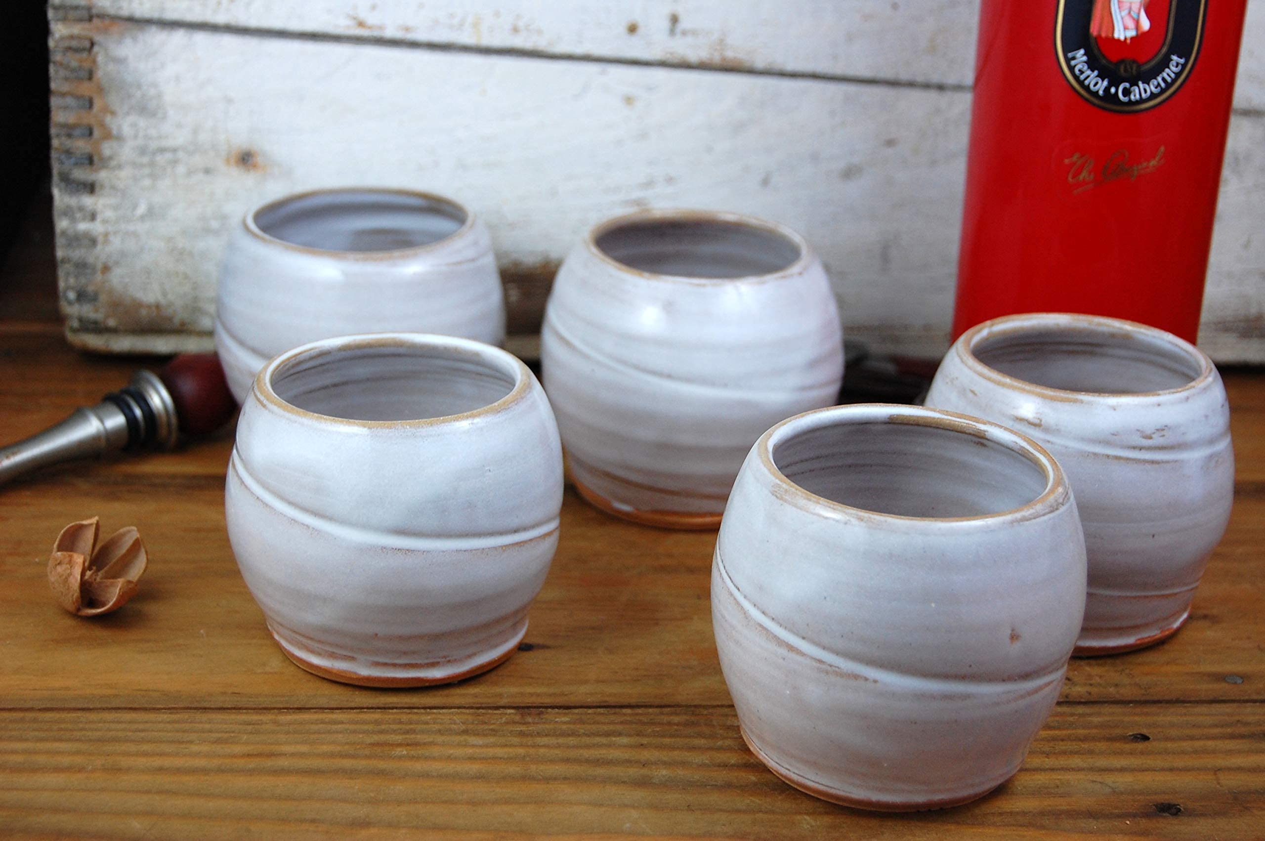 Hand Thrown Pottery Stemless Wine Glass or Drinking Cup in Shale Handmade in North Carolina