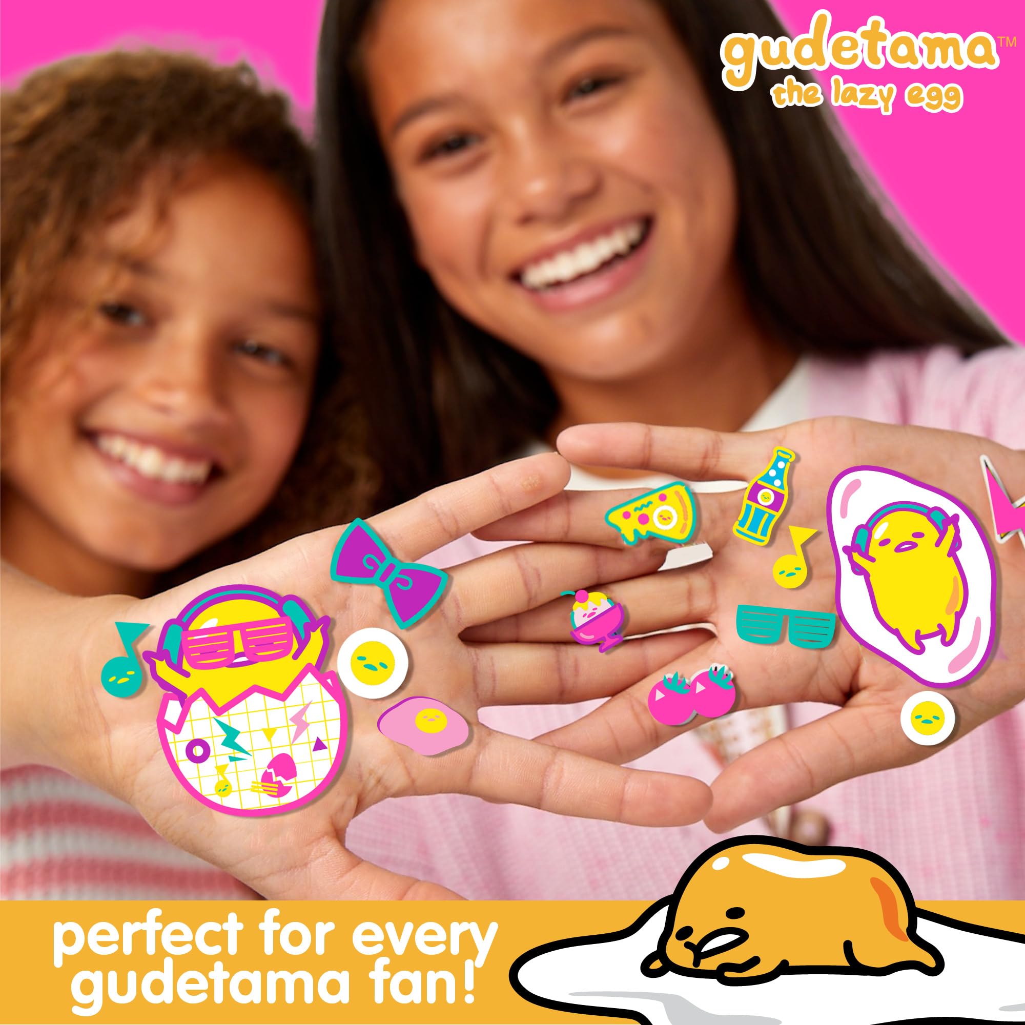 Gudetama the Lazy Egg Puffy Sticker Playset, Includes Over 25 Reusable Gudetama Stickers & 2 Sticker Play Scenes, Lazy 80s Gudetama Theme, Kawaii Stickers, Lazy Egg Stickers for Kids Teens Adults