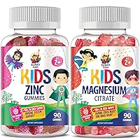 Magnesium Gummies for Kids & Zinc Gummies for Kids & Adults - Zinc Chewable Gummy for Immune Support - Powerful Natural Antioxidant Non-GMO Supplement for Children Men Woman Adults. 100mg - Calm Magne
