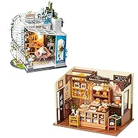 ROBOTIME DIY Miniature Dollhouse Kit - 1:24 Scale Dollhouse Room Kit with LED Light - DIY House Kit with Furniture Best Birthday