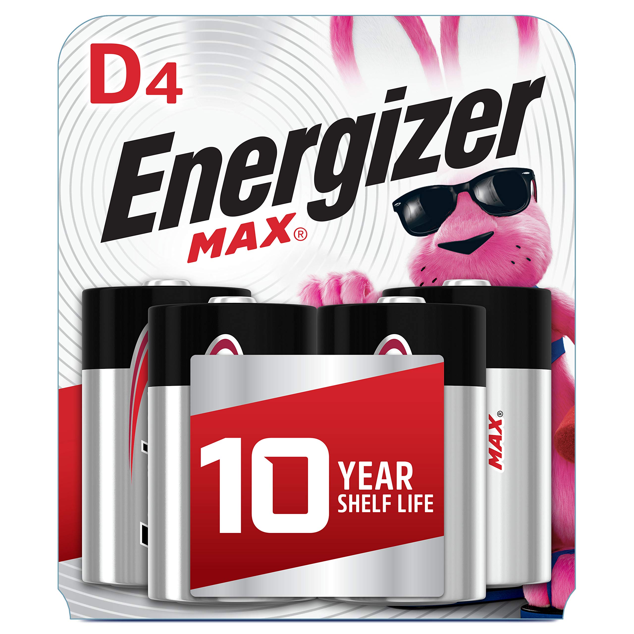 Energizer D Batteries, Max Premium D Cell Batteries Alkaline, 4 Count