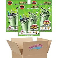 Instant Boba Bubble Pearl Milk Tea Kit with Authentic Tapioca Boba, Straws Included, 9 Servings (Matcha, 9 Servings)