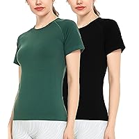 Slim Fit Workout Shirts for Women,Dry-Fit Moisture Wicking Athletic Tops Breathable & Soft Activewear T-Shirt