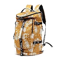 Gym Duffle Bag Backpack 4-Way Waterproof with Shoes Compartment for travel Sport Hiking laptop (Mustard yellow) XL