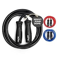 Elite SRS Muay Thai 2.0 Weighted Jump Rope - Designed for High-Intensity Training, Muay Thai, & MMA Workouts - Heavy 1.3lb PVC Jump Ropes for Fitness