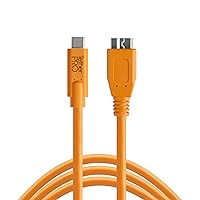 Tether Tools TetherPro USB-C to USB 3.0 Micro-B Cable | for Fast Transfer and Connection Between Camera and Computer | High Visibility Orange | 15 Feet (4.6 m)