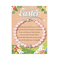 Lanqueen Easter Basket Stuffers Gifts for Girls Easter Bracelet Cross Bracelet for Girls