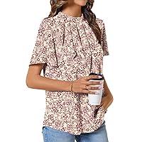 BISHUIGE Womens Summer Tops Dressy Casual T-Shirts Chiffon Loose fit Tunic Blouses