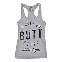Womens I Only Do Butt Stuff at The Gym T Shirt Funny Sarcastic Workout Top