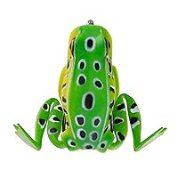 Frog Fishing Lure for Bass Fishing | Popping Frog Lure 1/4 oz | Topwater Fishing Bait with Weedless Hooks, Hollow Body, Trout Pike Lures