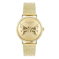 Ted Baker Ladies Stainless Steel Yellow Gold Jewellery Mesh Band Watch (Model: BKPPHS3039I)