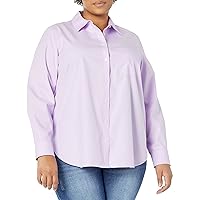 Foxcroft Women's Boyfriend Long Sleeve Solid Pinpoint Shirt