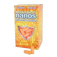HEAROS Nanos Earplugs, X-Small, NRR 28, 100 Pair, PU Foam, Extreme Comfort, Orange (5891)