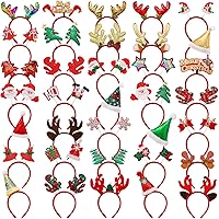 36 Pcs Christmas Headbands with Different Designs Christmas Hat Christmas Accessories Costume Headbands for Kids Adults Women Men Christmas Holiday Party