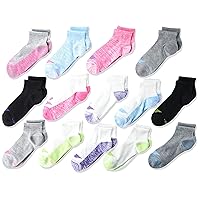 Hanes Ultimate Girls' Cool Comfort 14-Pair Ankle Socks