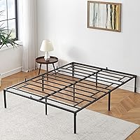 Full Bed Frame 14 Inch Metal Platform, Sturdy Full Size Bed Frame No Box Spring Needed, Mattress Foundation, Easy to Assemble, Black