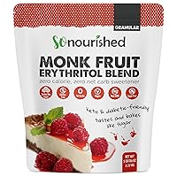 Monk Fruit Sweetener with Erythritol Granular - 1:1 Sugar Substitute, Keto - 0 Calorie, 0 Net Carb, Non-GMO 5 Pounds