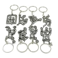 Cooplay 8 Set Novelty Naughty Moveble Erotic Sexy Adult Beauty Keychain Keyrings Men and Women Couple Nude Game Funny Make Love Lover Dirty Sex Sport Gift Collectibles Sets of 8