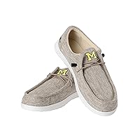 Men's NCAA College Team Logo Lightweight Loafers Lace Up Cotton Knit Shoes