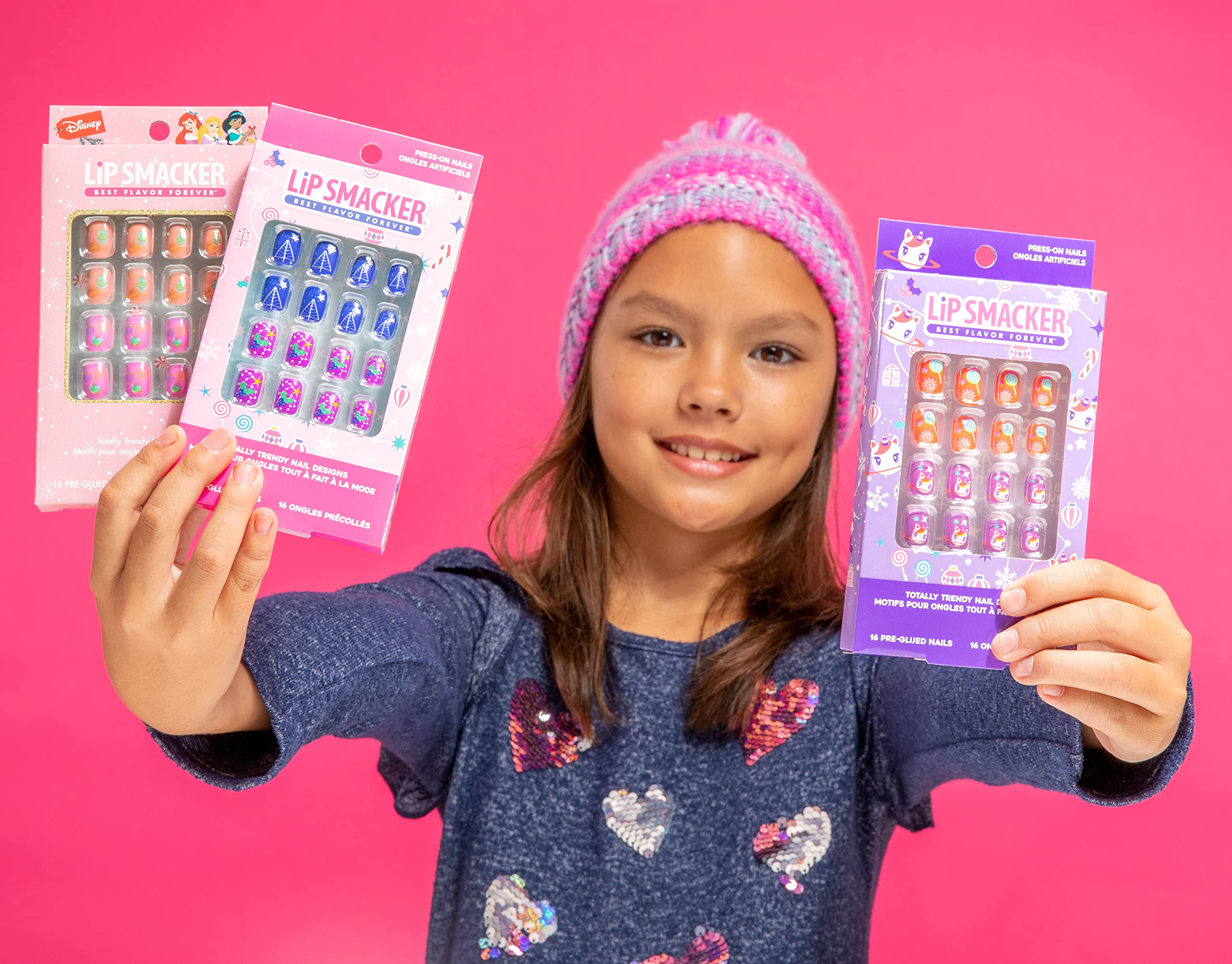 Lip Smacker Unicorn Holiday Press On Nails Stocking Christmas Gifts For Girls Kids