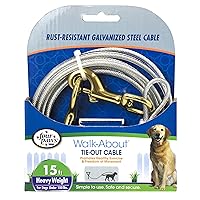 Four Paws Heavy Weight Tie Out Cable Silver 15 Feet