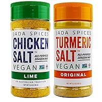 JADA Spices Chicken Salt Spice and Seasoning - Lime, Turmeric Salt - Vegan, Keto & Paleo Friendly - Perfect for Cooking, BBQ, Grilling, Rubs, Popcorn and more - Preservative & Additive Free
