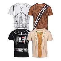 Chewbacca Stormtrooper Darth Vader 4 Pack T-Shirts Toddler to Big Kid