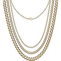 2/4/6mm CUBAN Link Chain for Men Necklace - Silver / 18k Gold Plated - NON-TARNISH & Waterproof - Real 316 Stainless Steel Unbreakable Solid Miami Curb Jewelry - Christmas Gifts for Men Women - Cadena Plata De Oro Para Hombre 18 to 36 inch