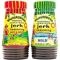 Traditional Jamaican Jerk Seasoning, Hot & Spicy and Mild Combo Pack Jamaican Jerk Seasoning, 10 oz (Pack of2)