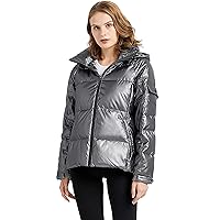 Orolay Women's Winter Down Coat Metallic Hooded Puffer Jacket