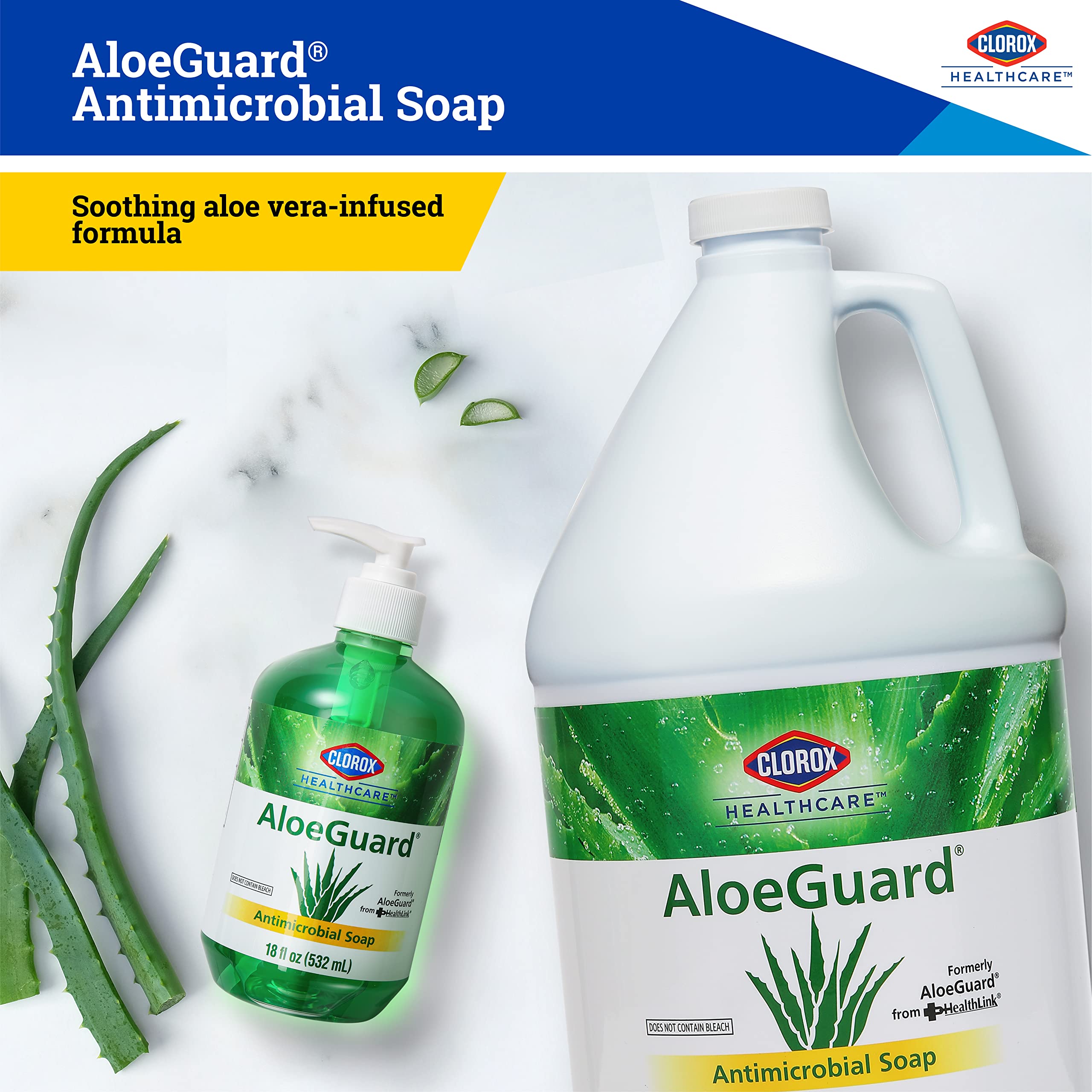 Clorox Healthcare AloeGuard Antimicrobial Soap, 1 Gallon Bottle | Antimicrobial Hand Soap for Healthcare Professionals and Everyday Use | Hand Soap Bulk (4 Pack)