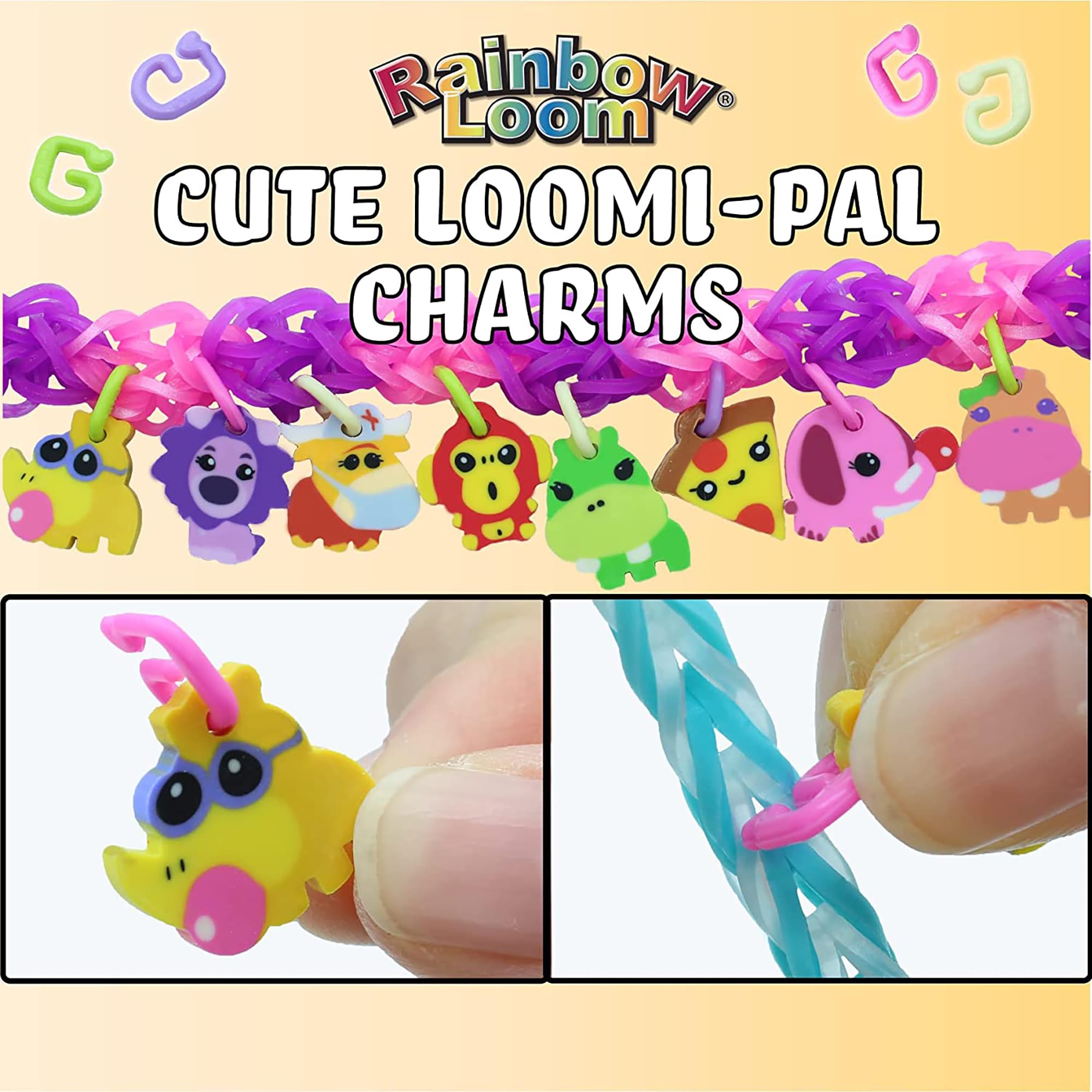 Rainbow Loom: Loomi-Pals Collectible 4 PK Bundle: Zoo, Dino, Fairy, Food - 4 Rubber Band DIY Charm Bracelet Kits, Design & Create, Ages 7+