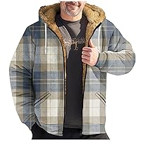Winter Jackets For Men Winter Zip Up Hoodie Sherpa Fleece Sweatshirt Warm Thick Coats Hood Casual Sport Jacket