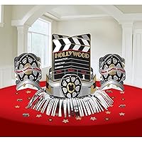 Amscan Movie Night Hollywood Themed Movie Night Table Centerpiece (1 Piece), Multi Color, 13.7 x 11.6
