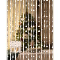 Crystal Beaded Curtain 35.5 x 79 Inches 45 Strands Acrylic Hanging Door Beads String Curtain Room Divider for Doorway Window Living Room Bedroom Decor, Wave Pattern