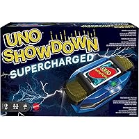 Mattel Games UNO Showdown Supercharged Card Game for Family Night with Electronic Card Launcher, Lights & Sounds (Amazon Exclusive)