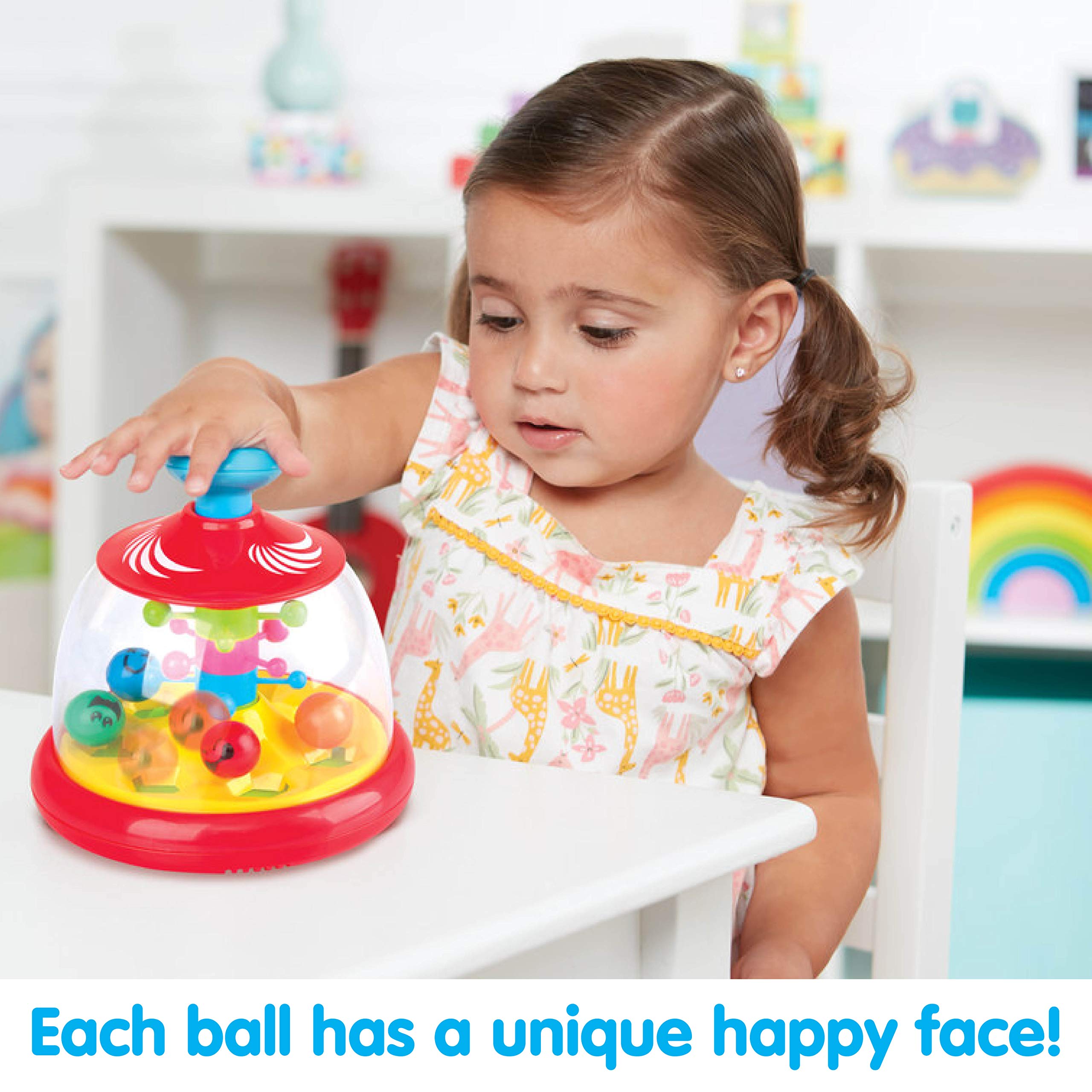 Kidoozie Press 'n Tumble Activity Dome - Colorful Spinning Faces Activity Toy for Children 9-24 Months – Perfect for Fine Motor Skills and Visual Development!