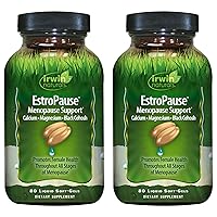 Irwin Naturals EstroPause Menopause & Women's Health Support Supplement 80 Liquid Softgels (Pack of 2)