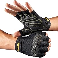 FREETOO Workout Gloves for Men, [Full Palm Protection] [Ultra Ventilated] Weight Lifting Gloves with Cushion Pads and Silicone Grip Gym Gloves Durable Training Gloves for Exercise Fitness