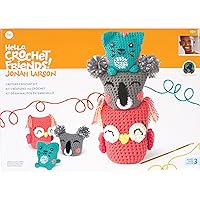 Boye Jonah's Hands Cute Critters Beginners Crochet Kit for Kids and Adults, Makes 3 Animals, Multicolor 10 Piece, Small