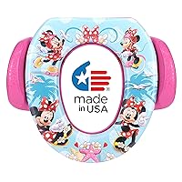 Disney Minnie Mouse “Summer Fun” Soft Potty Seat for Toilet Training Kids, Pink/Blue, Standard
